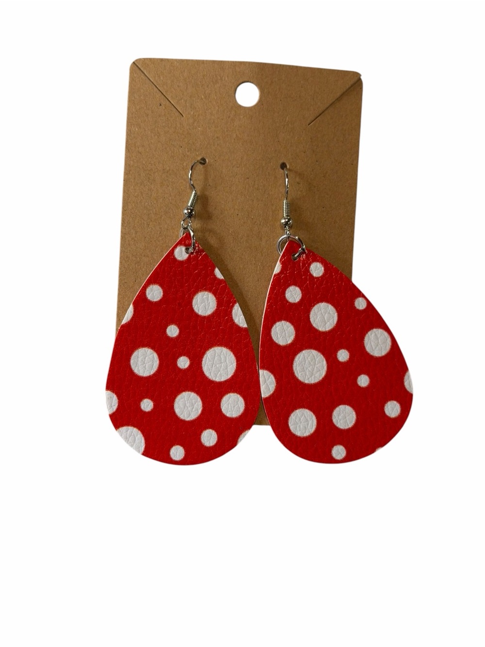 Red Polka Dot Teardrop Earrings - Women Accessories